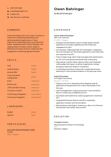 Android Developer Resume Template #19
