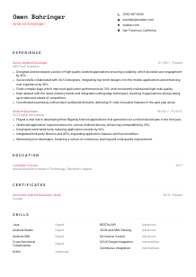 Android Developer Resume Template #4
