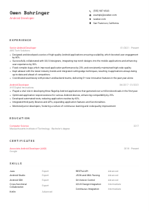 Android Developer CV Template #4