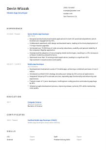 Mobile App Developer CV Template #1