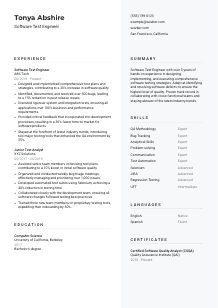Software Test Engineer Resume Template #12