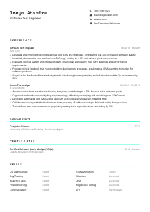 Software Test Engineer Resume Template #18