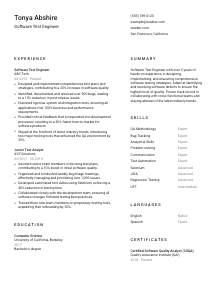 Software Test Engineer Resume Template #2