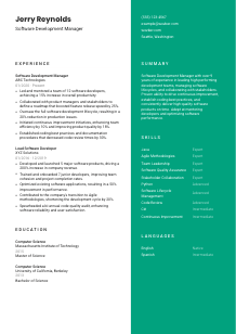 Software Development Manager Resume Template #16