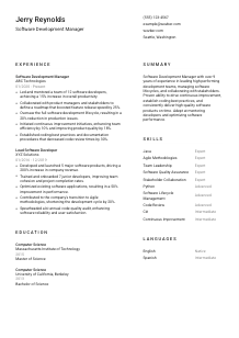 Software Development Manager Resume Template #2