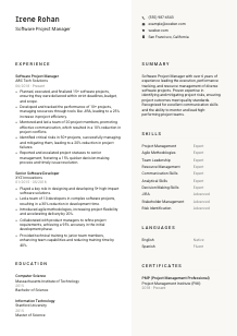 Software Project Manager CV Template #2