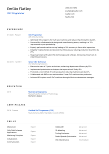 CNC Programmer Resume Template #8