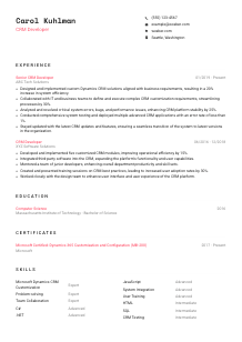 CRM Developer Resume Template #4