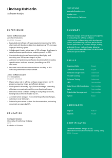Software Analyst Resume Template #16