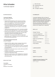 Community Organizer Resume Template #2