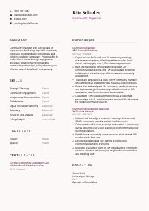 Community Organizer Resume Template #3