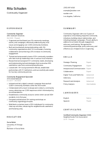 Community Organizer Resume Template #1