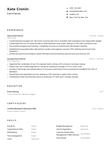 Event Planner CV Example