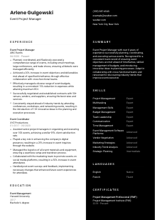 Event Project Manager Resume Template #3