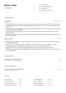 Tour Director Resume Example