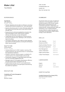 Tour Director CV Template #1