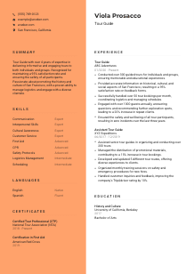Tour Guide Resume Template #19
