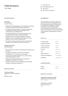 Tour Guide Resume Template #7