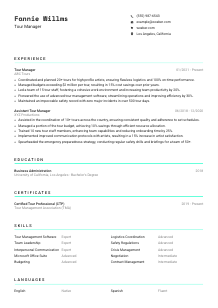 Tour Manager CV Template #18