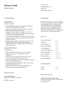 Athletic Director Resume Template #5