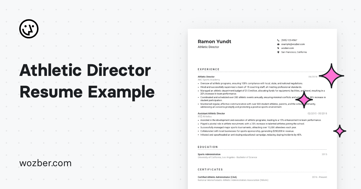 Athletic Director Resume Example
