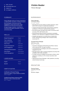 Fitness Manager CV Template #21