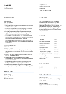 Golf Instructor Resume Template #1