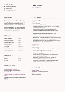 Personal Trainer Resume Template #3