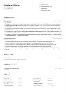 Rowing Coach Resume Example