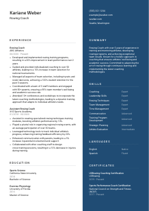 Rowing Coach CV Template #2