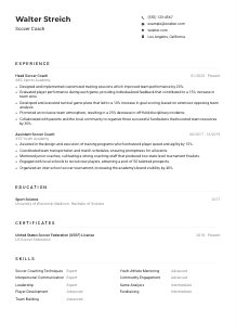 Soccer Coach Resume Example