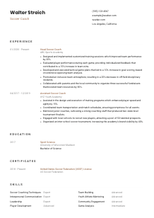 Soccer Coach Resume Template #6