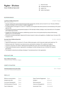 Early Childhood Specialist CV Template #3