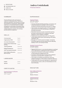 Preschool Director CV Template #3