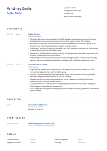 Toddler Teacher CV Template #1