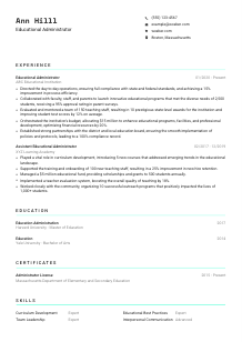 Educational Administrator CV Template #18