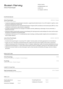 School Psychologist CV Template #9