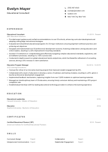 Educational Consultant CV Example