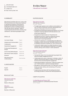 Educational Consultant CV Template #20