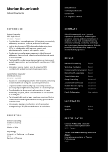 School Counselor Resume Template #17