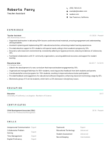 Teacher Assistant CV Template #18