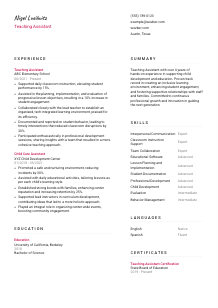 Teaching Assistant Resume Template #2