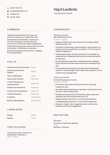 Teaching Assistant Resume Template #3