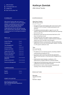 After School Teacher Resume Template #21