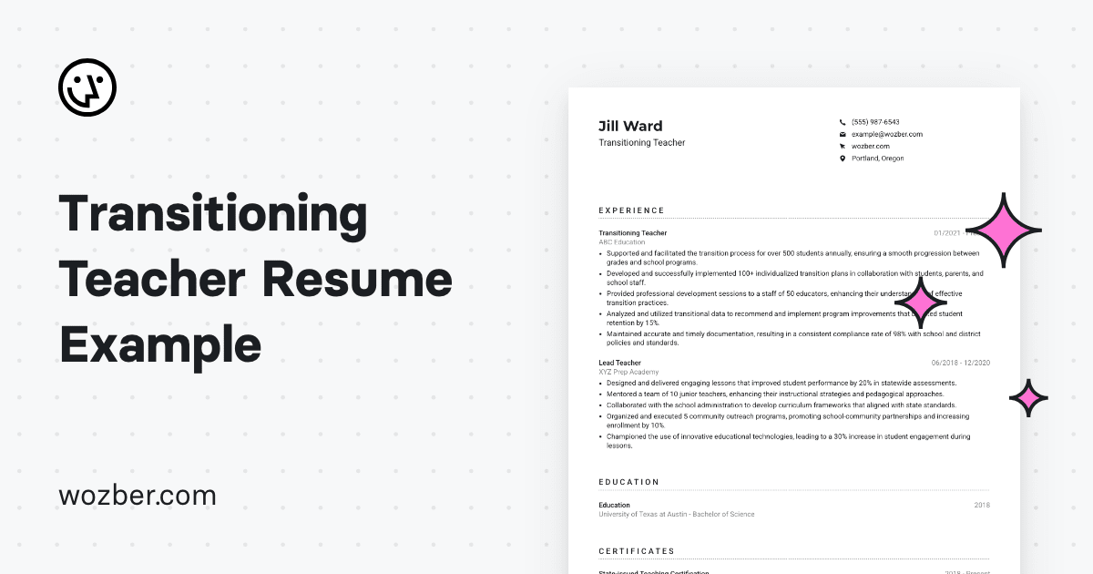 resume writer for transitioning teachers