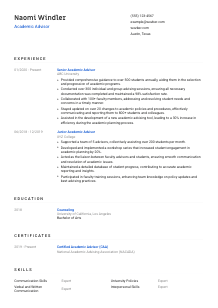 Academic Advisor Resume Template #1