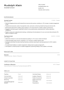 Assistant Lecturer CV Template #2