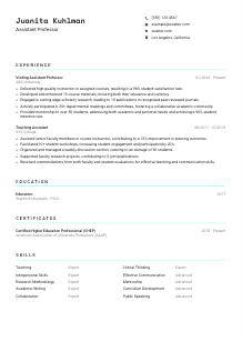 Assistant Professor Resume Template #3