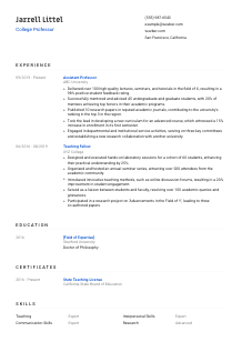 College Professor Resume Template #1