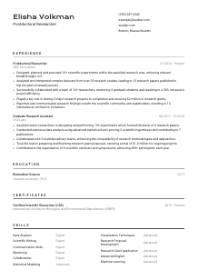 Postdoctoral Researcher CV Template #2